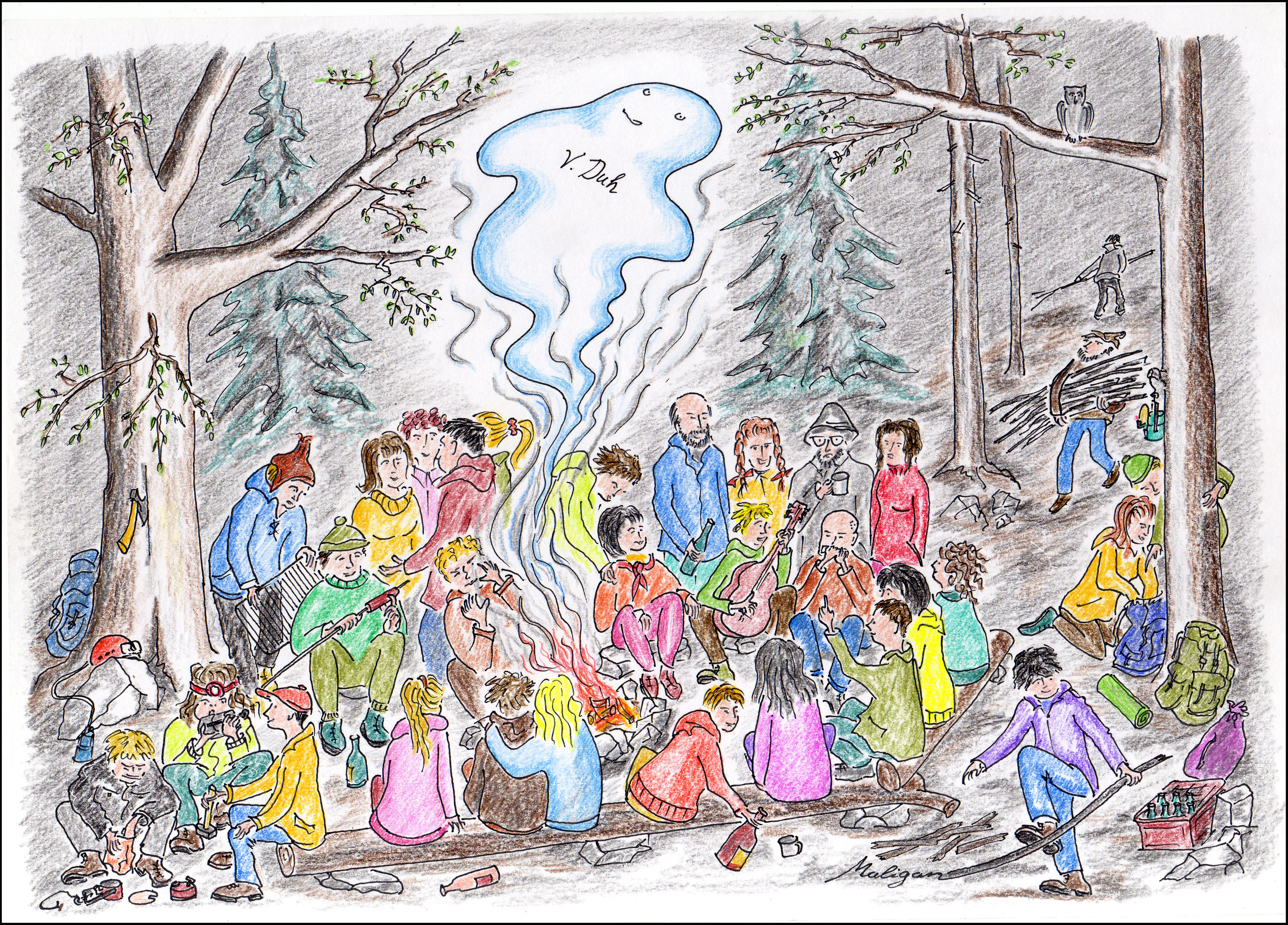 Ognjištari — Maliganova ilustracija Velebitaškog duha